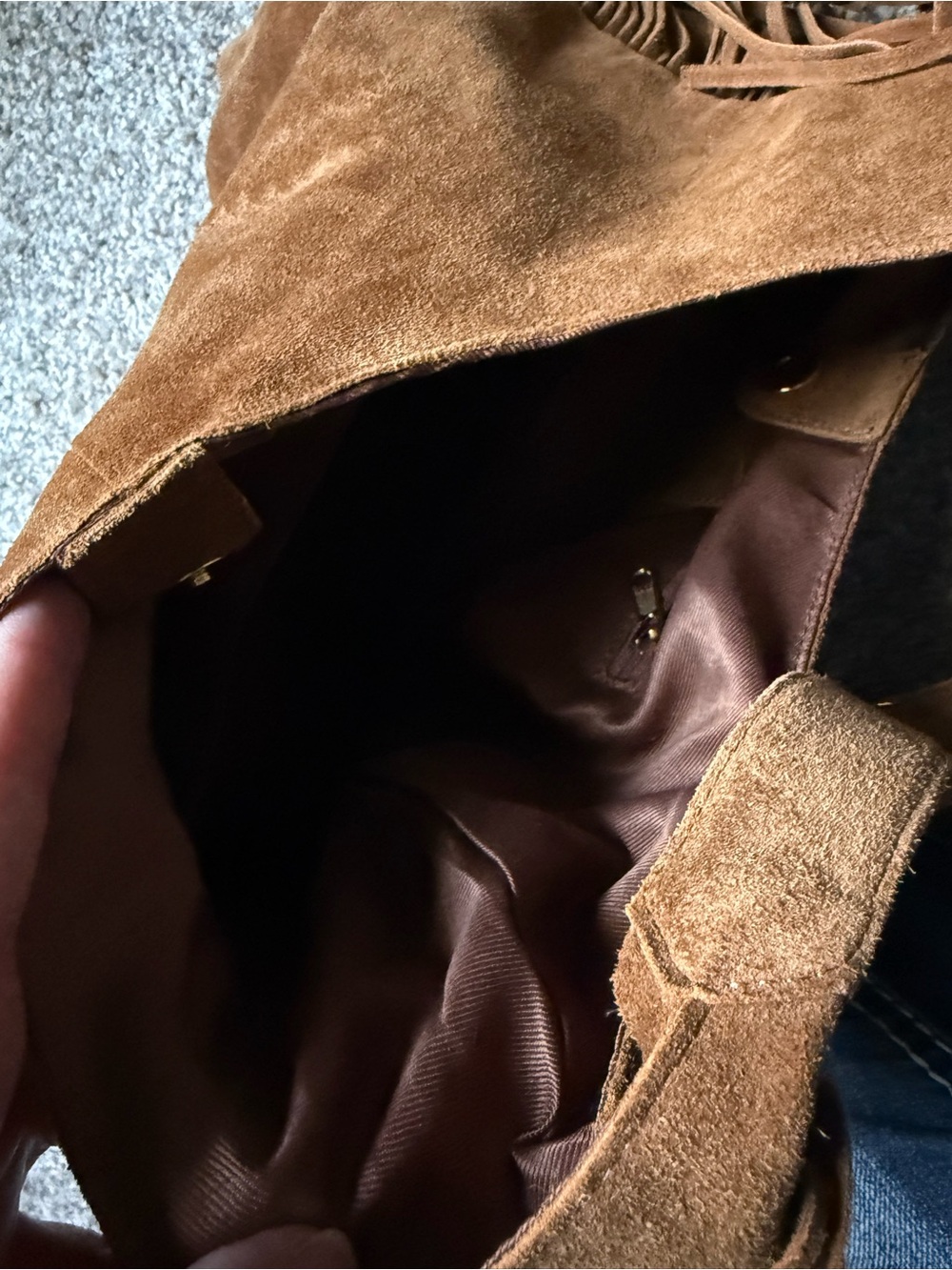 Haute Hippie Brown Suede Fringe Hobo Bag - Picture 4 of 4